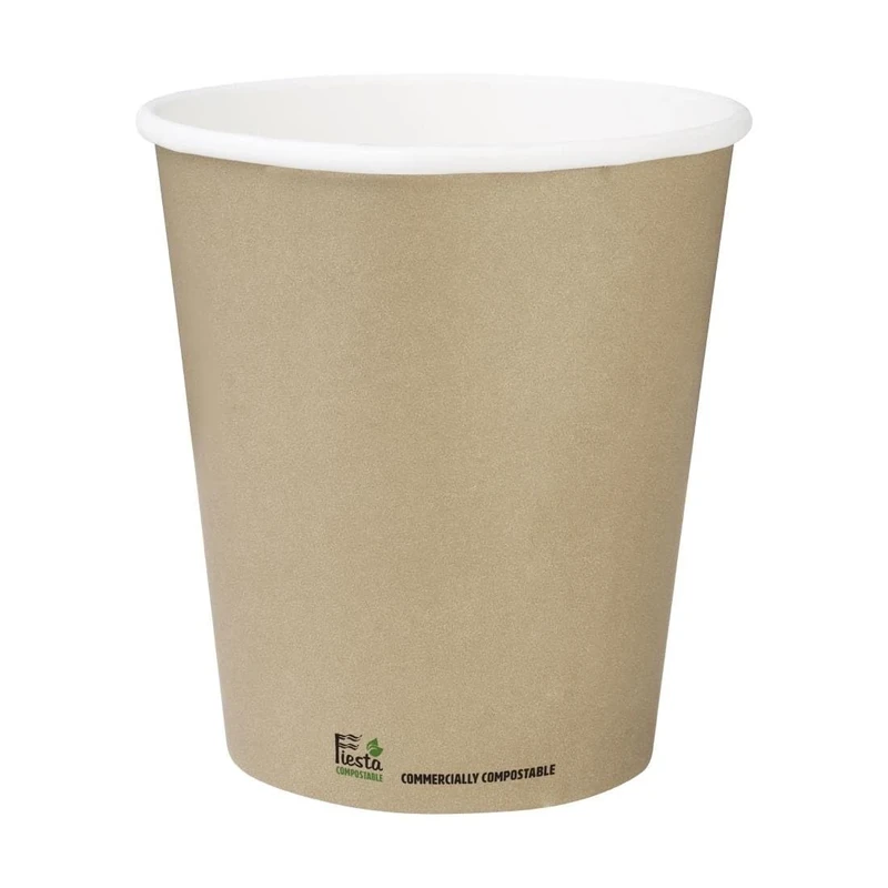Fiesta Compostable Hot Cup Single Wall Kraft, 12 oz, Box 1000