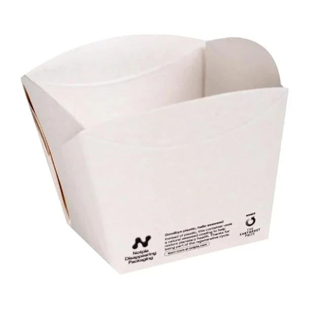 Notpla Square Open Box White, 350 ml, Pack 250
