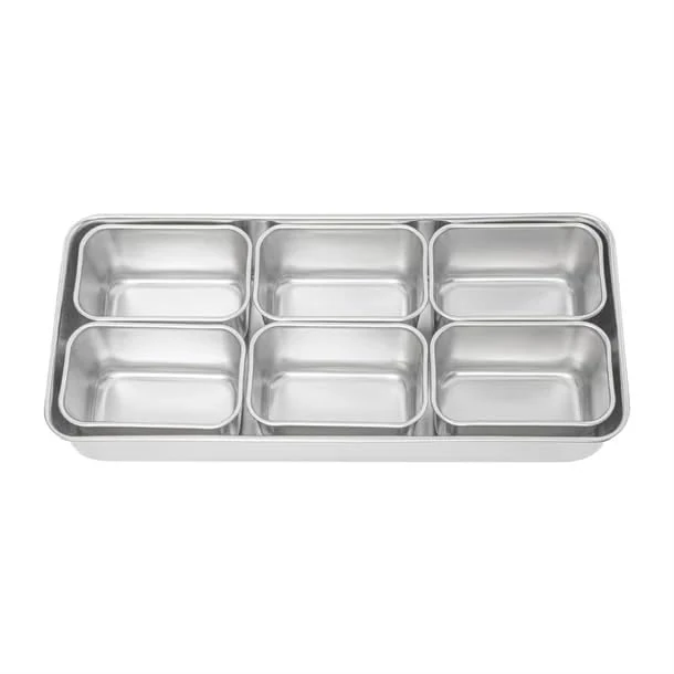 Clover Kitchenware Japanese Yakumi Pan Condiment Holder 3 Small Insert, 145x330x60 mm