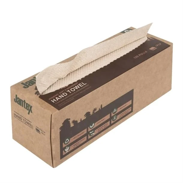 Jantex Green 100% Recycled Hand Towel 1ply, 100 Sheets, Pack 36