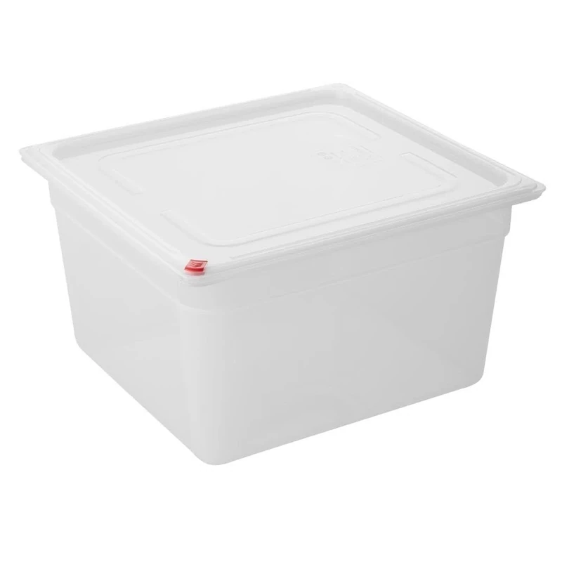 Hygiplas Click PP GN Pan 2-3 with Lid & 7 Colour Clips, 200 mm 16.1 Ltr, Pack 4