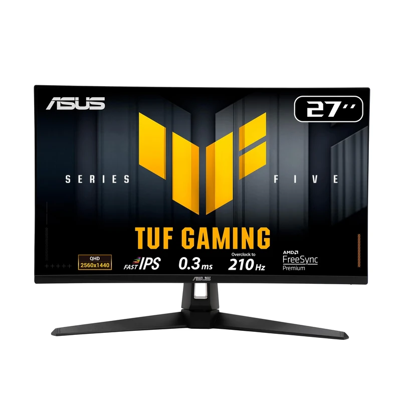 ASUS TUF Gaming Series 5 - VG27AQ5A Gaming Monitor – 27-inch, QHD(2560x1440), 210Hz(OC), Fast IPS, ELMB SYNC, 0.3ms GTG (min.), Stereo speaker, DisplayWidget Center, Gaming AI
