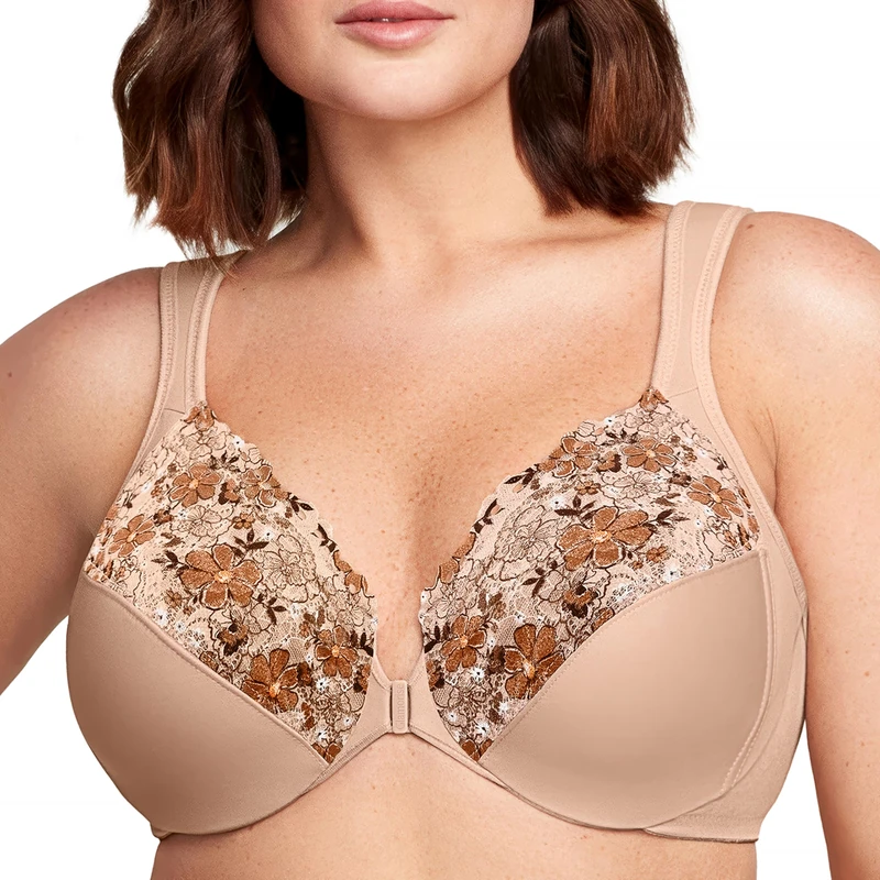 Glamorise Wonderwire Front-Closure Underwire Bra 1245 (Women's & Women's Plus)