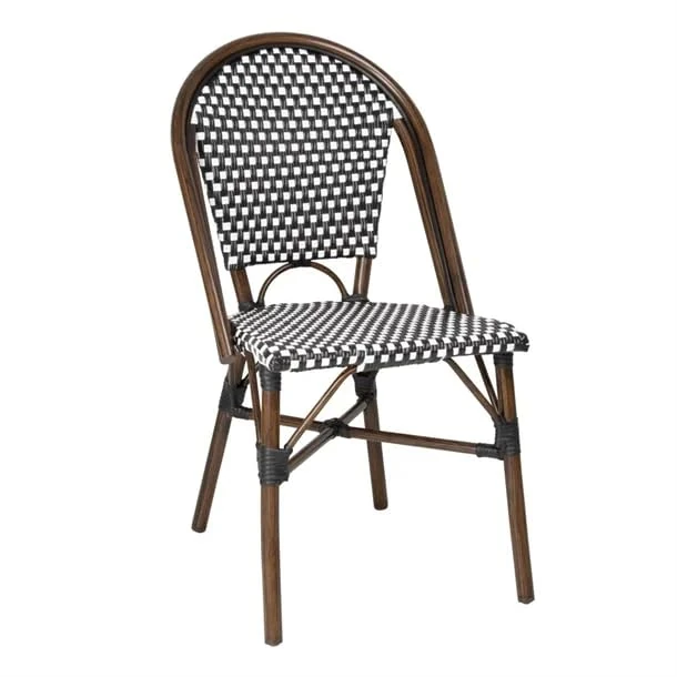 Bolero Parisian Style PE Rattan Chair Black Dot Mix, Set 2