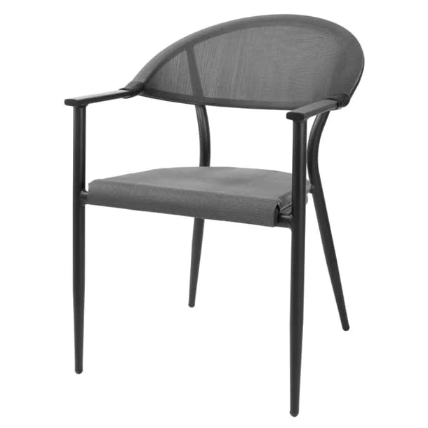 Bolero Santiago Outdoor Arm Chair Black, Set 4