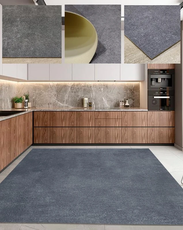 Long Smooth Grey Rug – Cement Effect – Elegance and Durability for Interior Decoration and Easy Cleaning/65 x 450 cm/Grey - Image 1