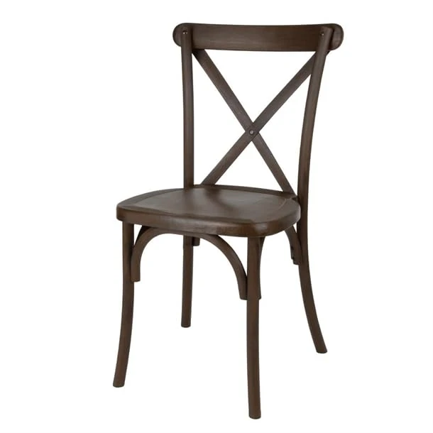 Bolero Manhattan Cross Back Resin Chair Dark Effect, Set 4
