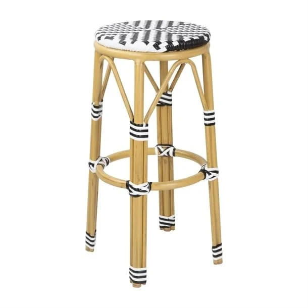 Bolero Parisian Style PE Rattan Bar Stools Black (Set 2