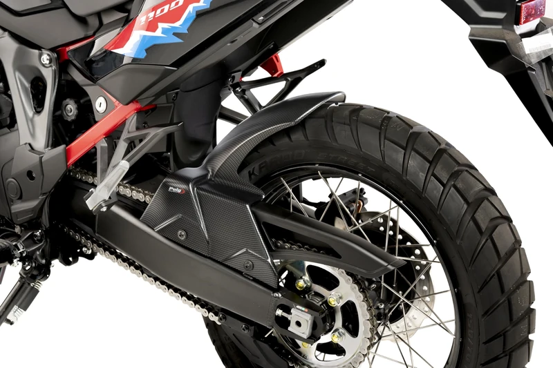 Puig 22260C Rear Fender; made of high-resistance ABS; sporty and aerodynamic design; ideal for protection against impacts and splashes, Carbon Look