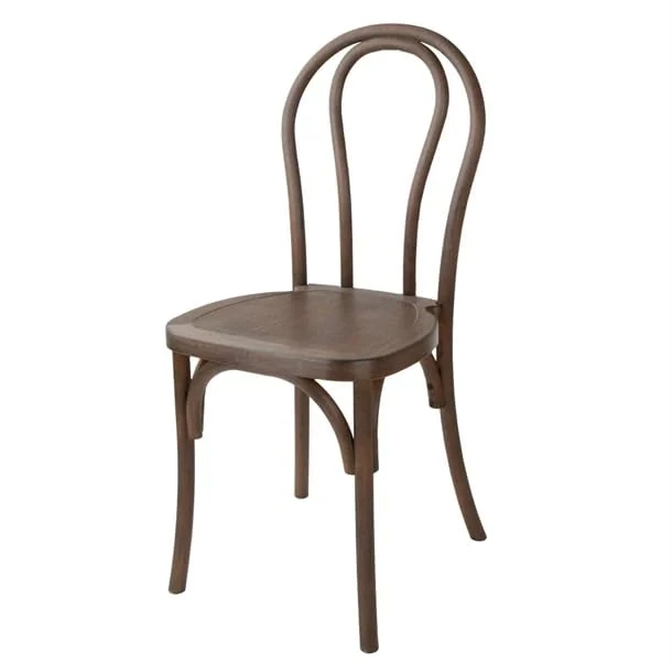Bolero Soho Bentwood Style Resin Chairs Walnut, Set 4