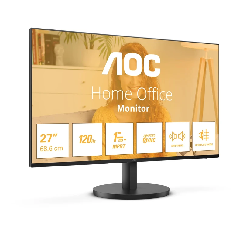 AOC 27B3QA2-27-inch Full HD Monitor, 120 Hz, Adaptive Sync, Speakers (1920x1080, HDMI 1.4, DisplayPort 1.2) Black - Image 1