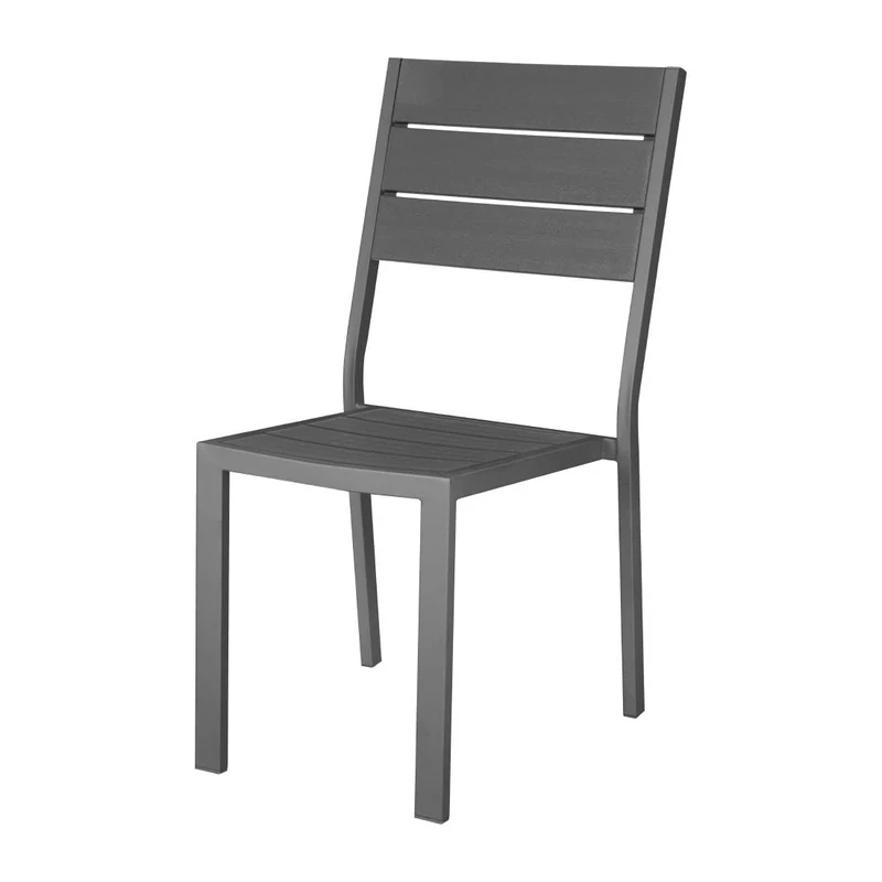 Bolero Valletta Grey Slatted Side Chair, Set 4