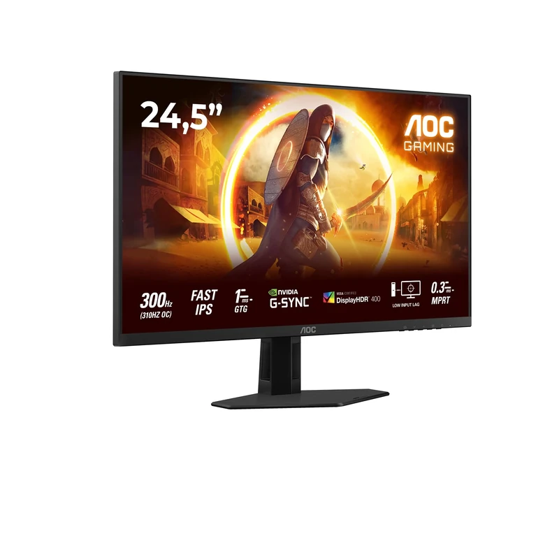 AOC 25G4SRE - 25 inch Full HD Gaming Monitor, 310Hz OC, Fast IPS, 1ms Gtg, G-Sync comp, HDR400 (1920x1080, 2x HDMI 2.0, DisplayPort 1.4)