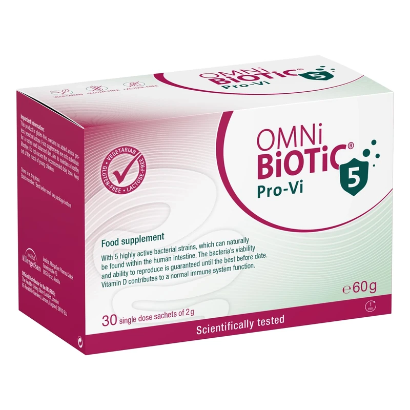 OMNi BiOTiC Pro-Vi 5 | 5 Bacterial Strains Combined with Vitamin D for Your Immune System | Probiotic Powder | 30 Sachets | Vegetarian | Gluten-Free | Lactose-Free | for Daily use