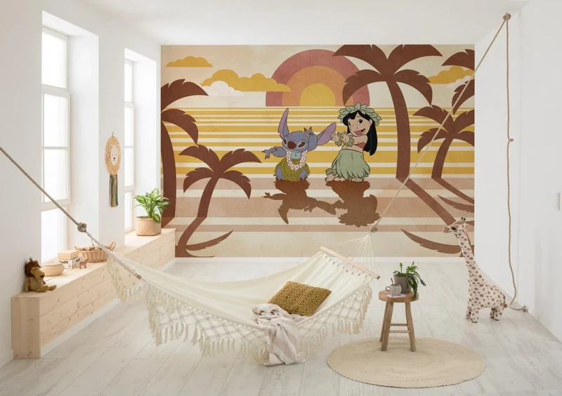 Komar Disney Lilo and Stitch Hula Harmony - Digital Print Non-Woven Photo Wallpaper - Size 350 x 250 cm - Children's Room Wallpaper, Ohana