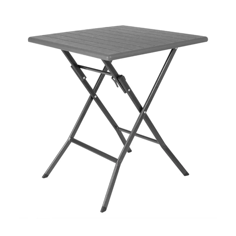 Bolero Square Folding HDPE Table Wood Effect, 620 mm