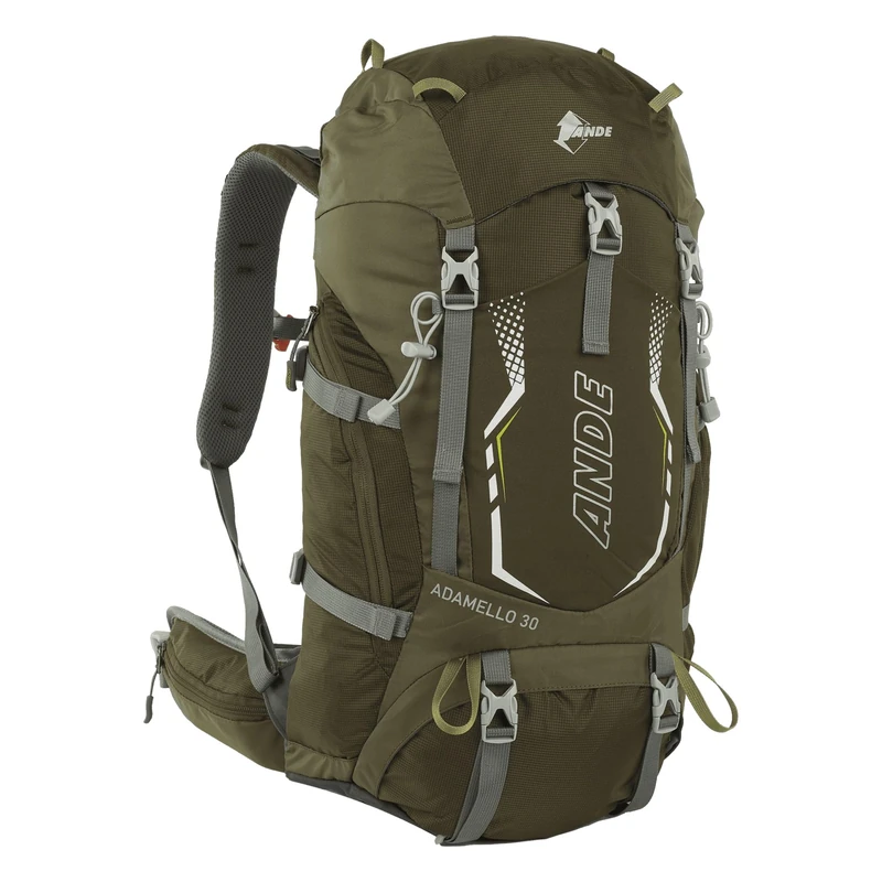 Ande Adamello 30LT Backpack - Technical and Robust for Hiking and Trekking, olive, Taglia unica, Sporty