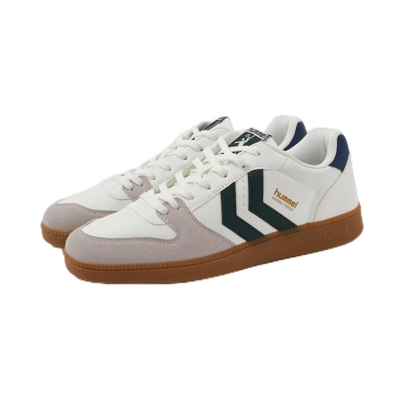 hummel Unisex Handball Perfekt SP Trainers, Bright White, Navy Peony, 43 EU, Bright White Navy Peony, 9 UK