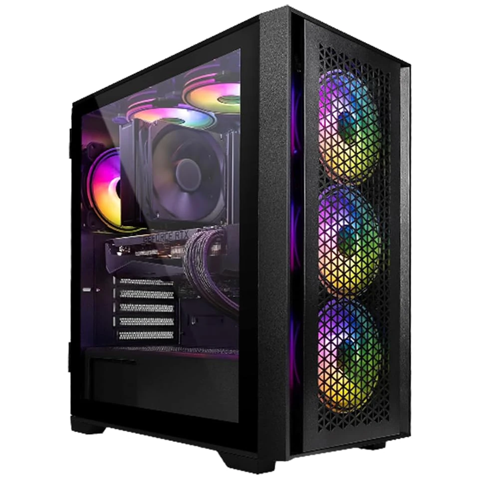 Computek Gaming PC Tower | Intel Core i7-3770 3.90GHz | 16GB RAM | GT730 2GB | 256GB SSD+1TB HDD | 500W 80+ PSU | Black 6 Fan RGB Case | WiFi | Windows 11.