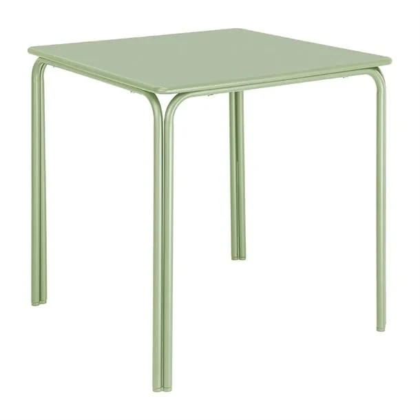 Bolero Adeline Steel Square Table Light Green, 700 mm