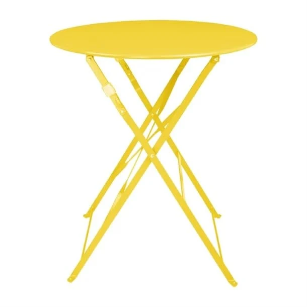 Bolero Perth Pavement Style Round Table Mellow Yellow, 600 mm