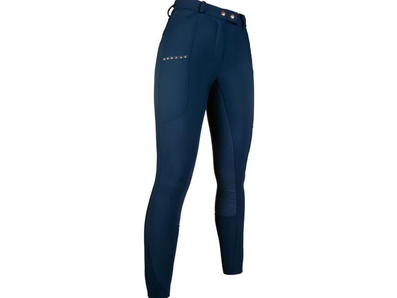 HKM Women's Rosegold Glamour Winter Style Riding Breeches, Deep Blue/Rose-Gold, 26