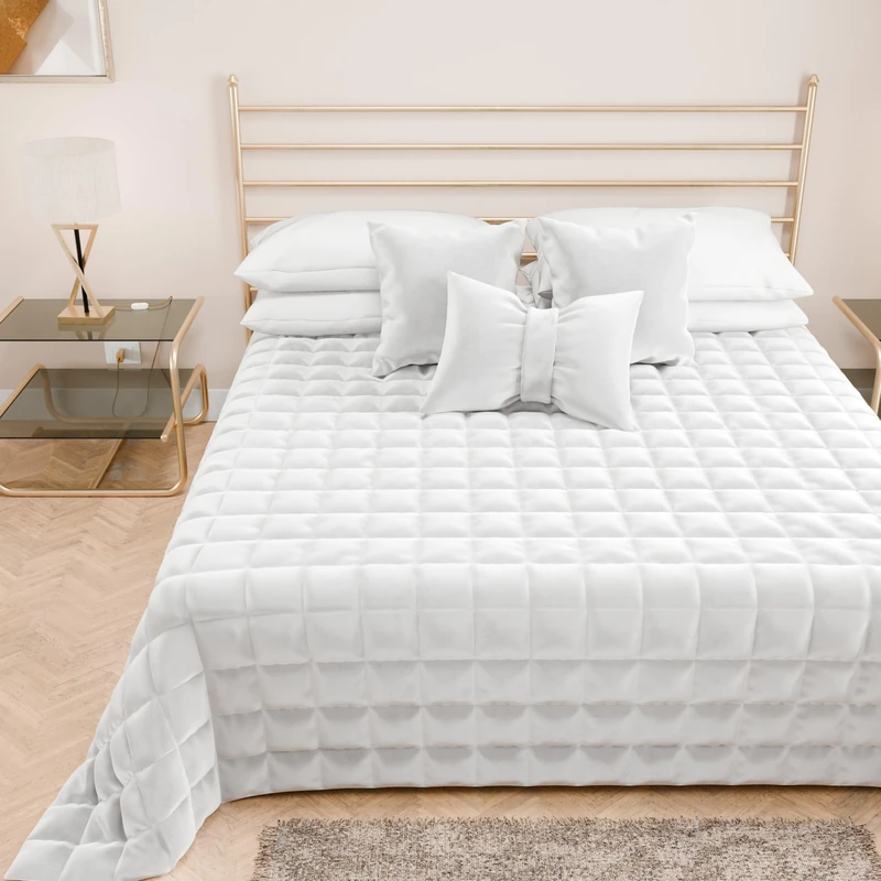 PETTI Artigiani Italiani Soft and Warm Velvet Quilt for Spring Autumn White 100% Made in Italy