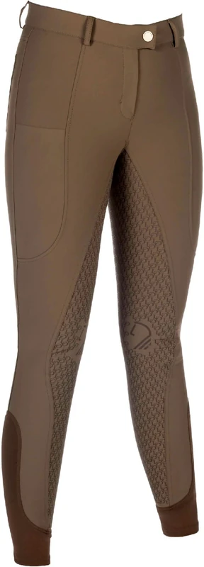 HKM Women's Amalfi Silicone Full Seat Riding Breeches, Taupe, 28