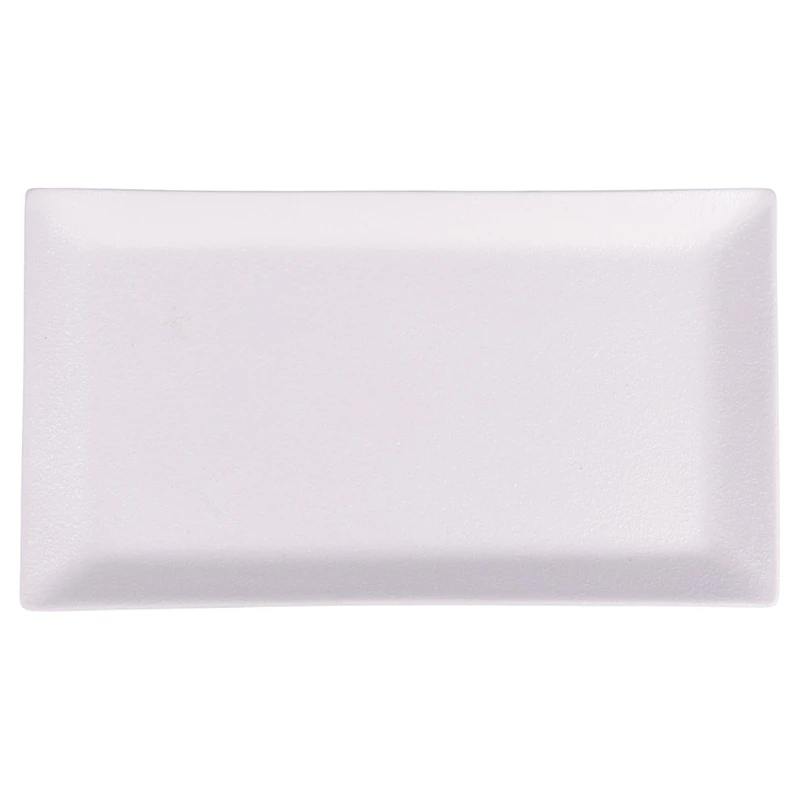 Villa d'Este Home Tivoli 1996 Set of 6 Rectangular Plate 28.5 x 16 cm Stoneware, Horeca White - Image 1