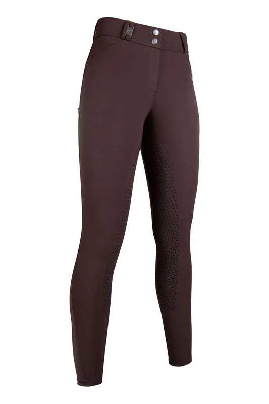 HKM Women's Monaco Crystal sili. Full seat Riding Breeches, Dark Brown, 36