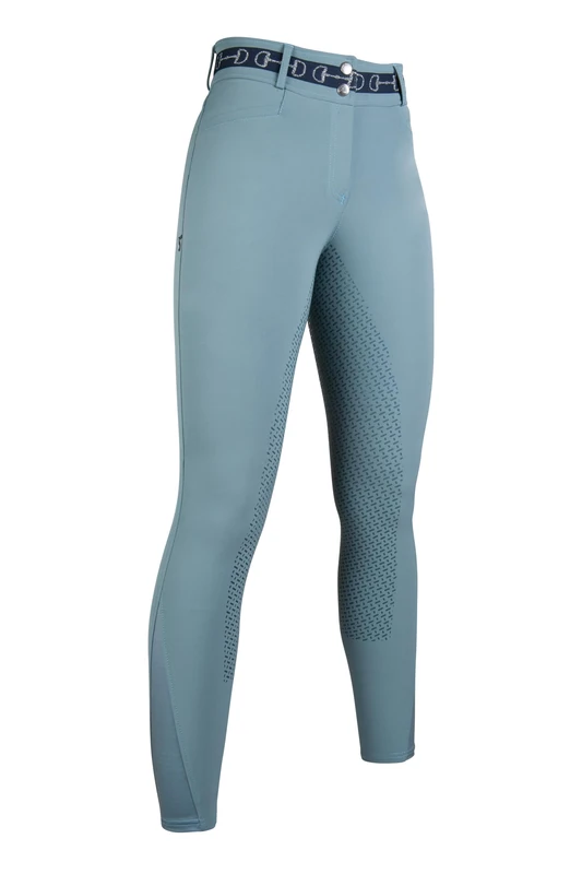 HKM Women's Monaco Style Silicone Full seat Riding Breeches, Sage, 34