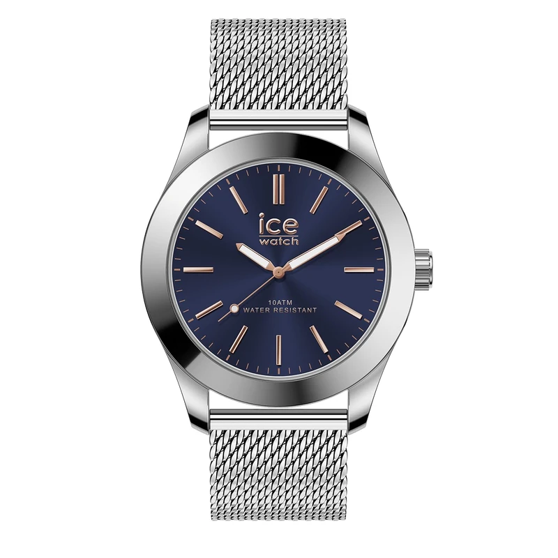 ICE-WATCH - ICE Steel Silver Dark Blue Milanese - orologio da Uomo in Argento con bracciale in Acciaio inossidabile - 024748 (Medium) - Image 1