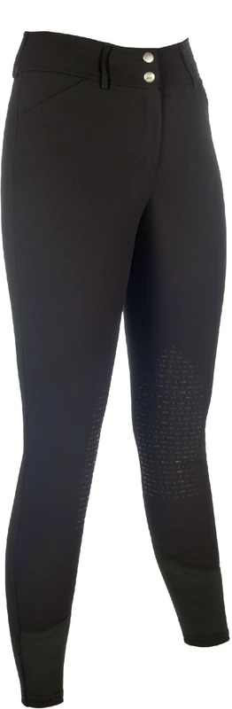 HKM Women's Tampa Silicone Knee Patch Riding Breeches, Black, 24