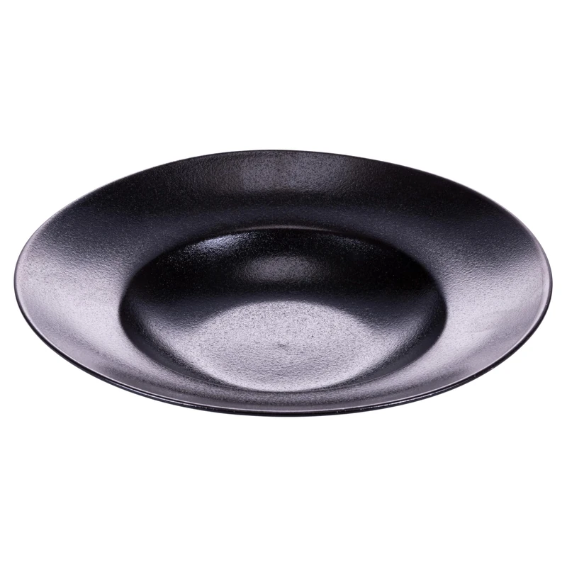 Set of 4 White Stoneware Soup Plates, Horeca Black - Image 1