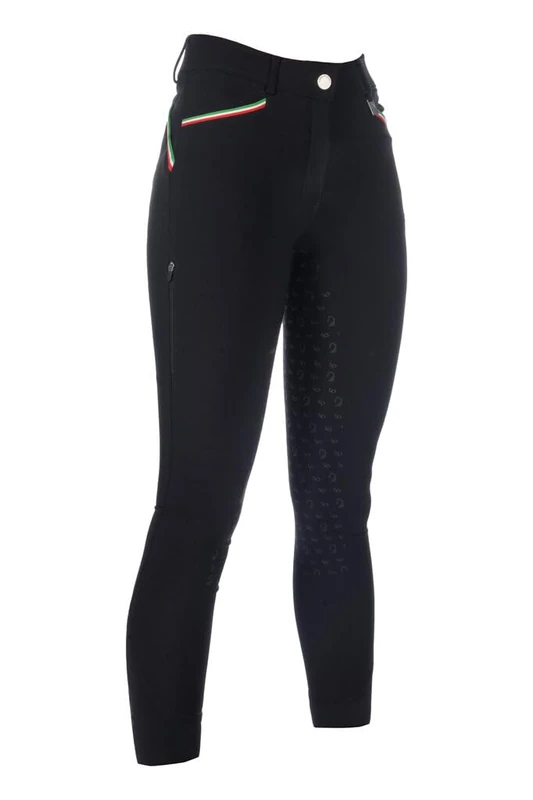 HKM Women's Livigno Sportive sili. Full seat Riding Breeches, Black, 30