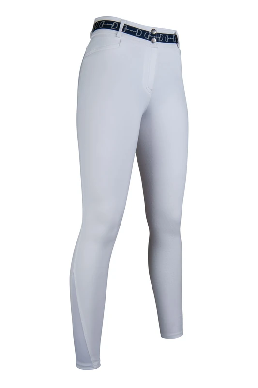 HKM Women's Monaco Style Silicone Full seat Riding Breeches, White, 32
