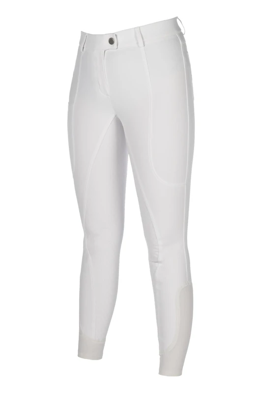 HKM Kids Amalfi Silicone Full Seat Riding Breeches, White, 12/13 Years