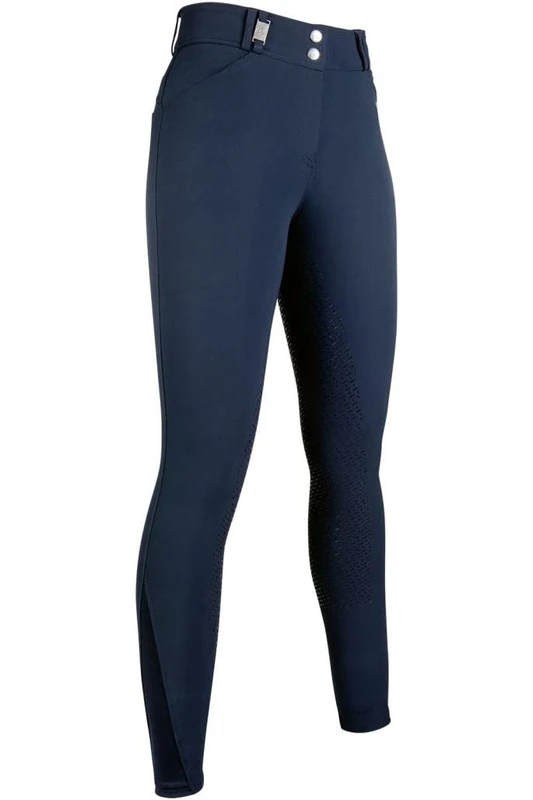 HKM Women's Monaco Crystal sili. Full seat Riding Breeches, Deep Blue, 24
