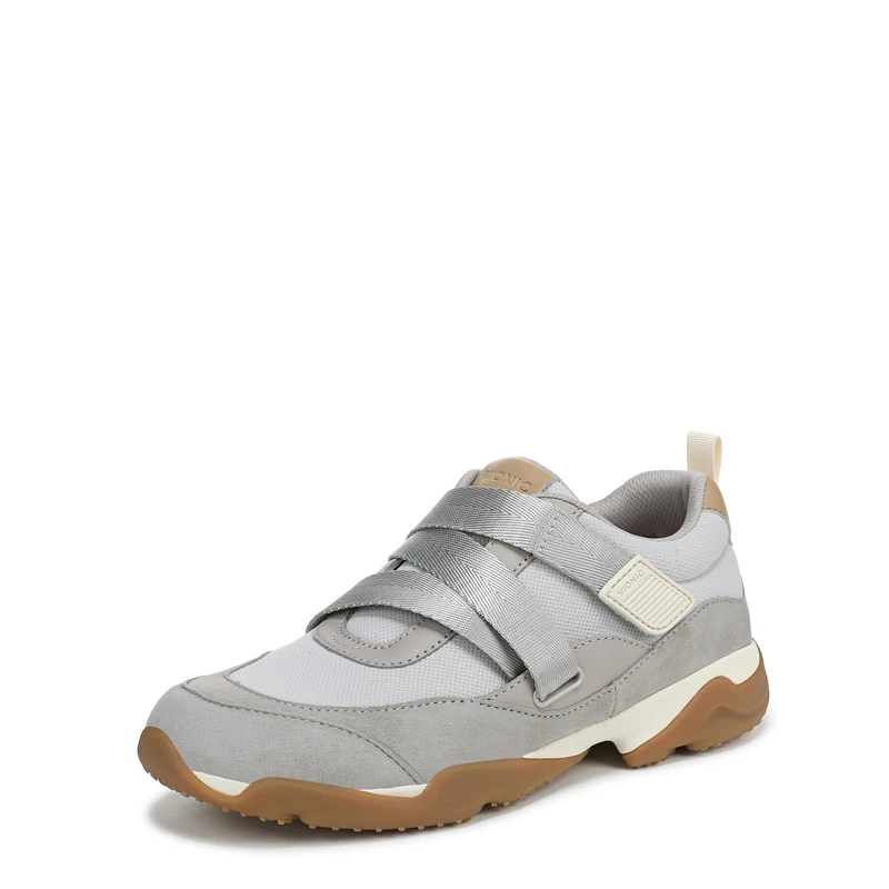 Vionic Womens Walk Slim Gia Adjustable Strap Trainers, Wide Fit, Grey, UK 5.5