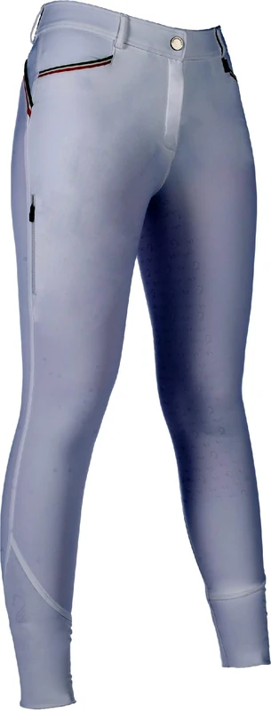 HKM Women's Livigno Silicone Full seat Riding Breeches, White, 30