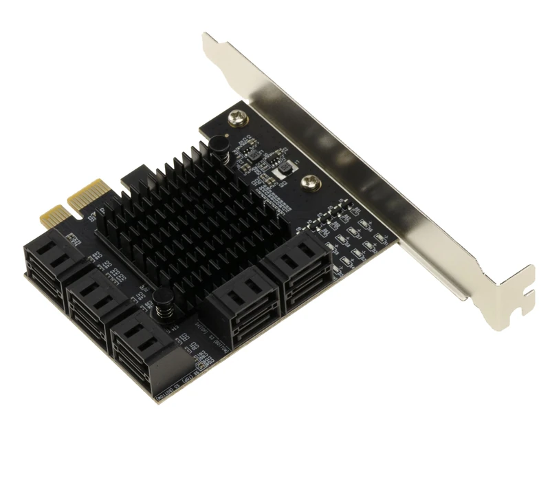 KALEA-INFORMATIQUE PCIe 3.0 x1 Controller Card with 10 Ports for SATA 3.0 6G Hard Drives, Dual Chipset JMB575