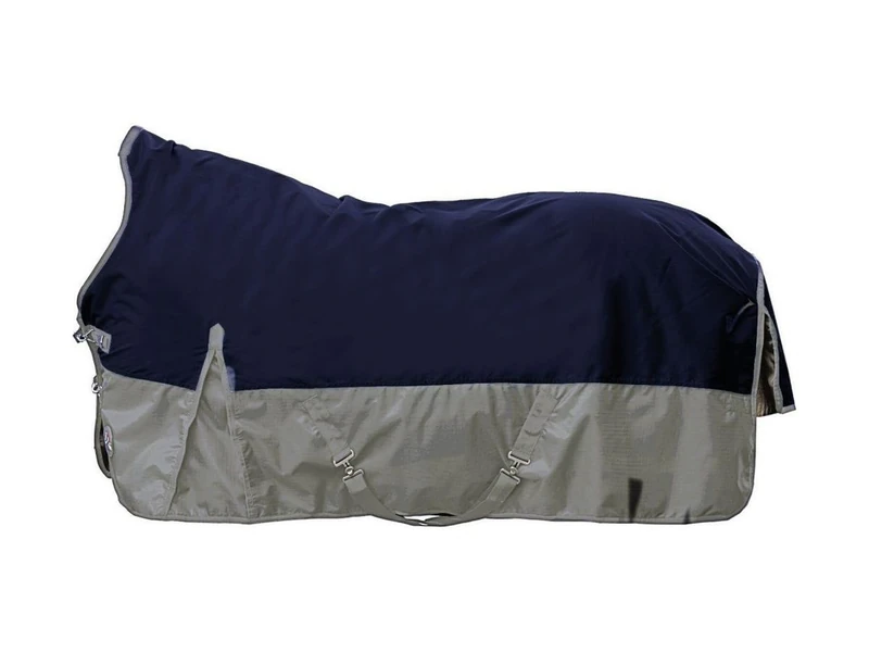 HKM Winnipeg check 1200D, 200g filling Highneck rug Deep Blue/Light Grey 4'9