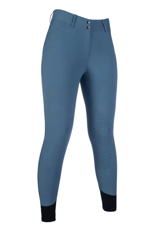 HKM Women's Tampa Silicone Knee Patch Riding Breeches, Smokey Blue, 36