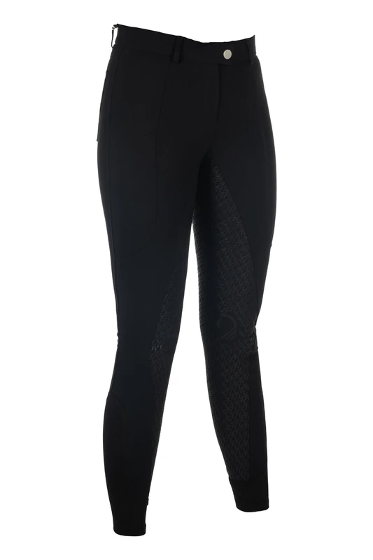 HKM Kids Amalfi Silicone Full Seat Riding Leggings, Black, 13/15 Years