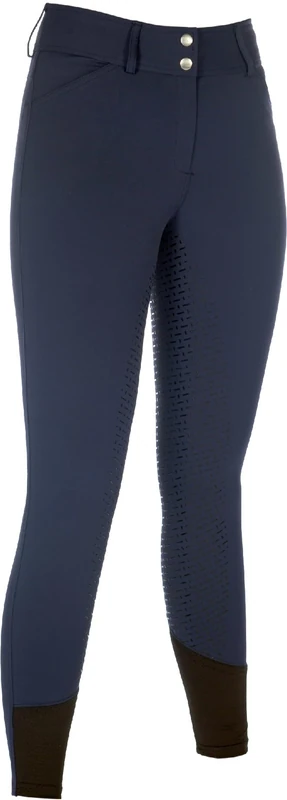 HKM Women's Tampa Silicone Full Seat Riding Breeches, Deep Blue, 36