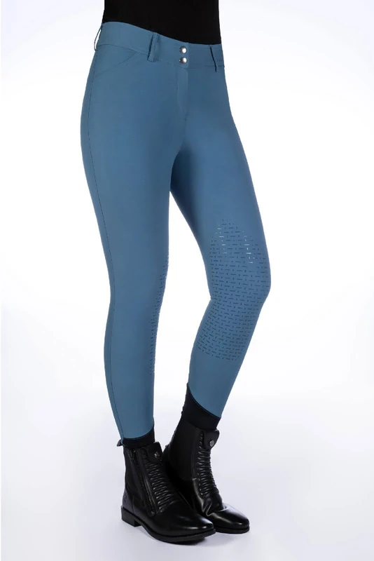 HKM Women's Tampa Silicone Knee Patch Riding Breeches, Grey, 36
