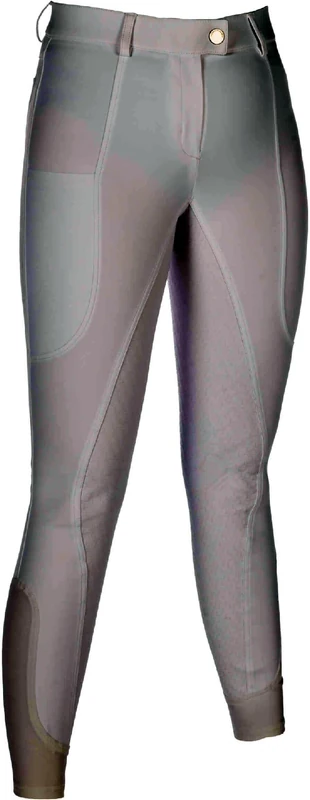 HKM Women's Amalfi Silicone Full Seat Riding Breeches, White, 32