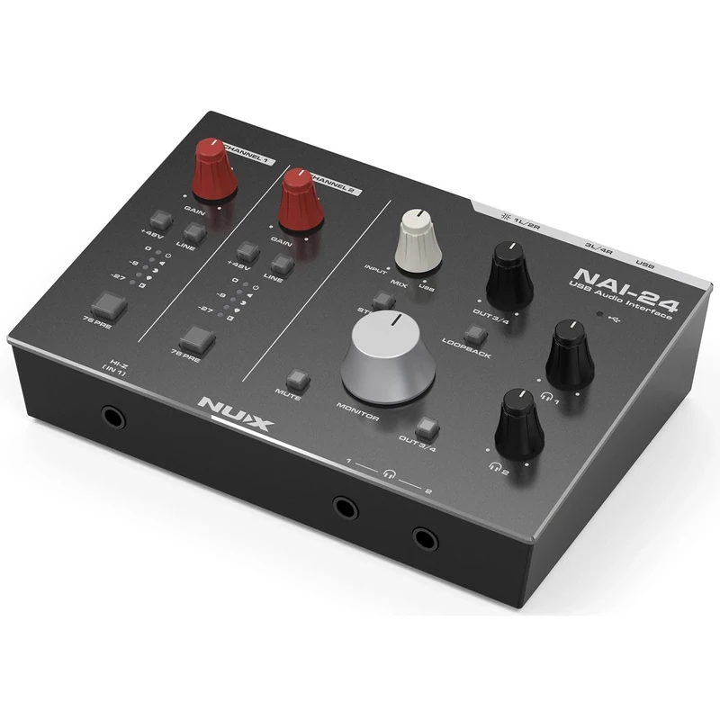 NUX | NAI-24 USB Audio Interface for Recording – 2i2 USB-C Streaming Interface with Dual Compressors, Class-A Preamps & CUBASE 13 LE – Home Studio Audio Interface for Mac & PC