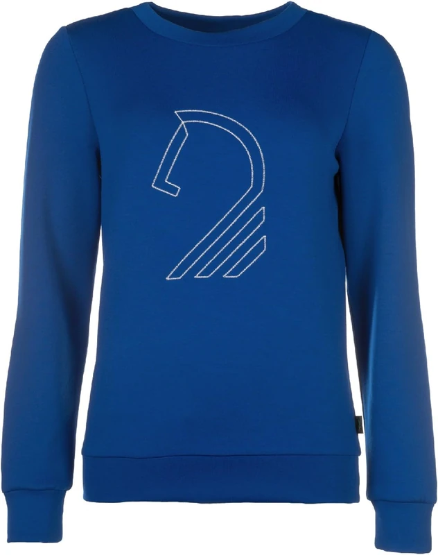 HKM Women's Livigno Horse Head Sweater, Blue, XS