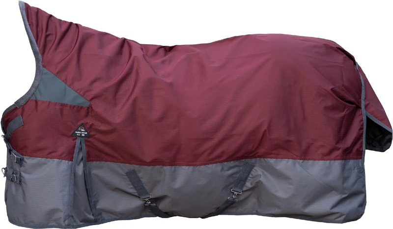 HKM Yukon 600D Fleece Lining Highneck Rug Dark Red/Grey 6'0 - Image 1